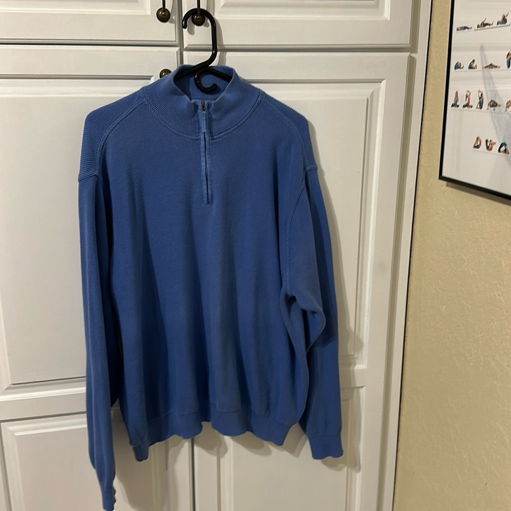 Men’s Talbots 100% Pima Cotton Blue Sweater.  Size XL.